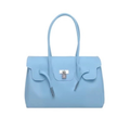 BLUE - Jelly Tote Bag 35cm — Baby Blue Silicone Top Handle Bag | Structured Jelly Firkin Style