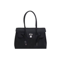 BLACK - Jelly Tote Bag 35cm — Black Silicone Top Handle Bag | Structured Jelly Firkin Style