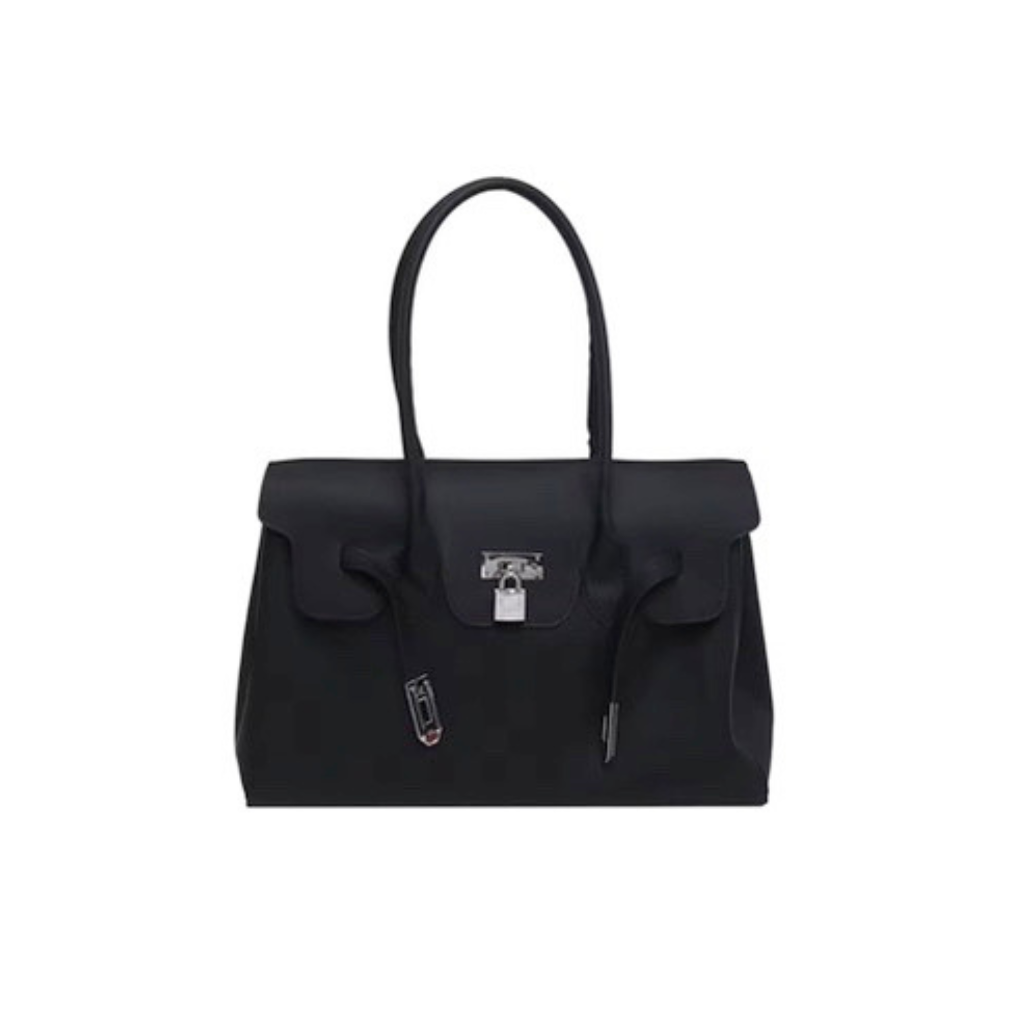 BLACK - Jelly Tote Bag 35cm — Black Silicone Top Handle Bag | Structured Jelly Firkin Style