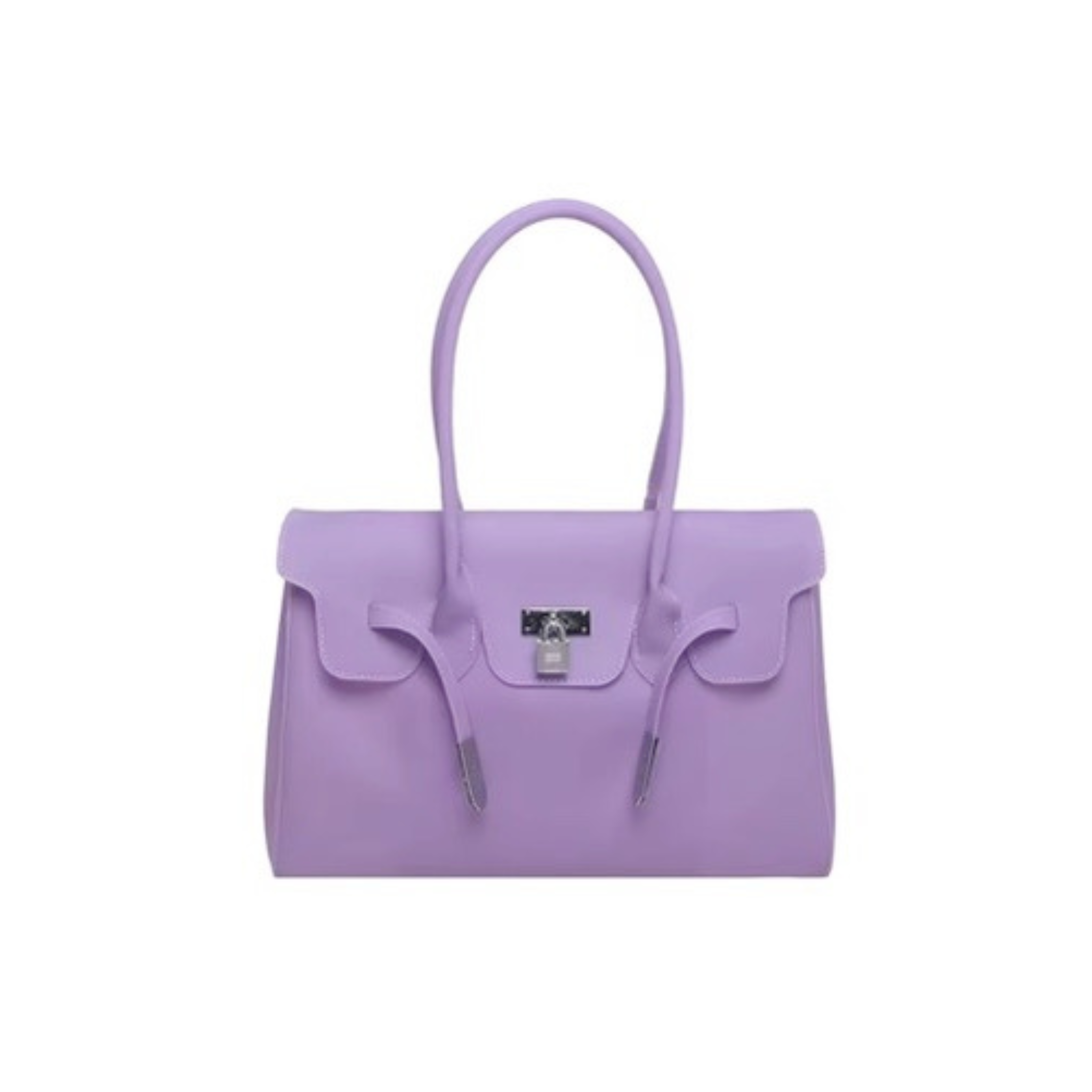 LILAC - Jelly Tote Bag 35cm — Lilac Silicone Top Handle Bag | Structured Jelly Firkin Style