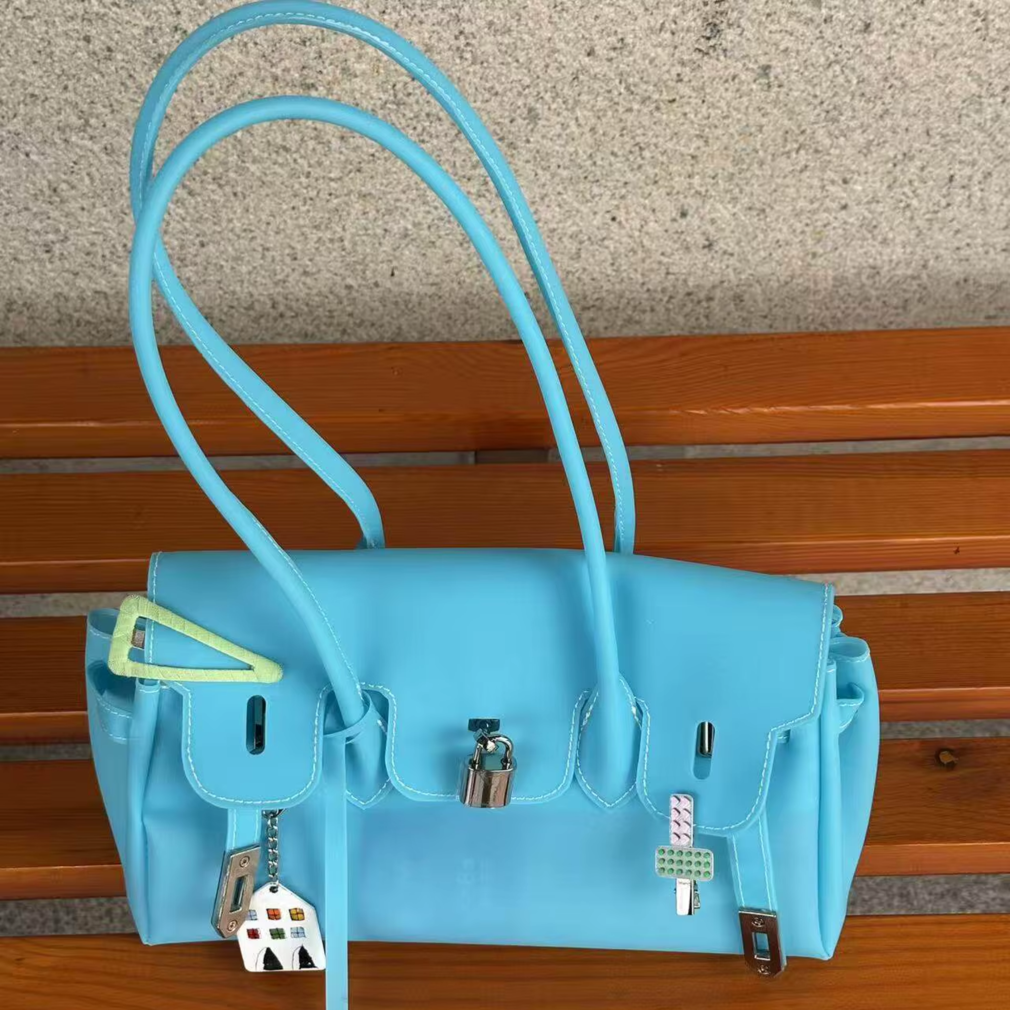 BLUE - Jelly Firkin Bag — Viral Silicone Tote | Blue, Waterproof & Y2K Aesthetic
